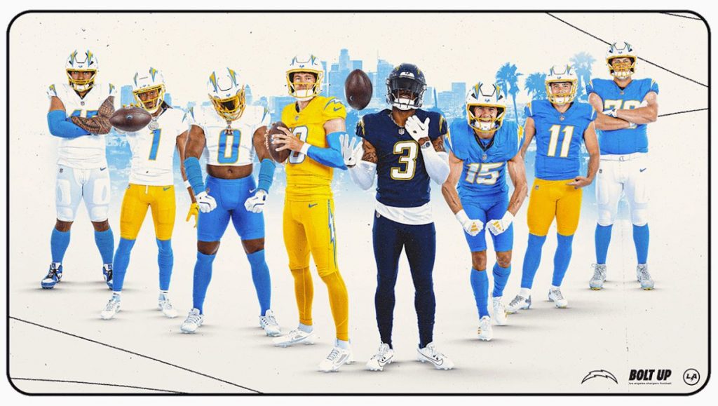 Los Angeles Chargers Jersey-Line-up für 2025 – von Retro bis Revolution.