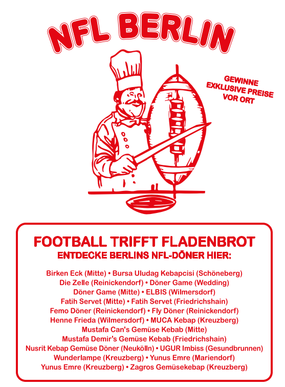 NFL Döner Berlin - Football trifft Fladenbrot - Alle teilnehmenden Läden in der Übersicht