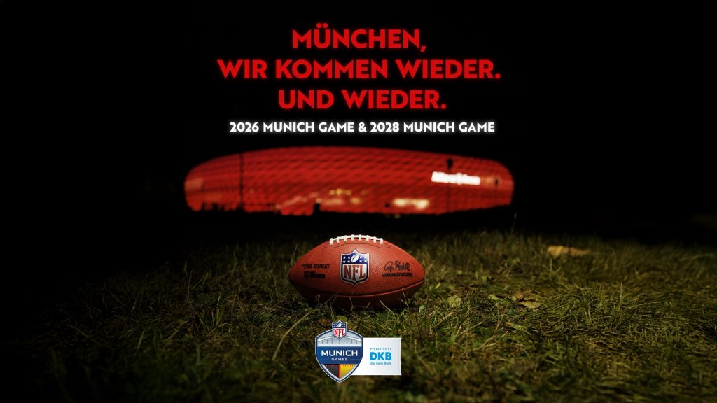 NFL + München = Gänsehaut. Die rot glühende Allianz Arena setzt das Zeichen für die nächsten Football-Feste.