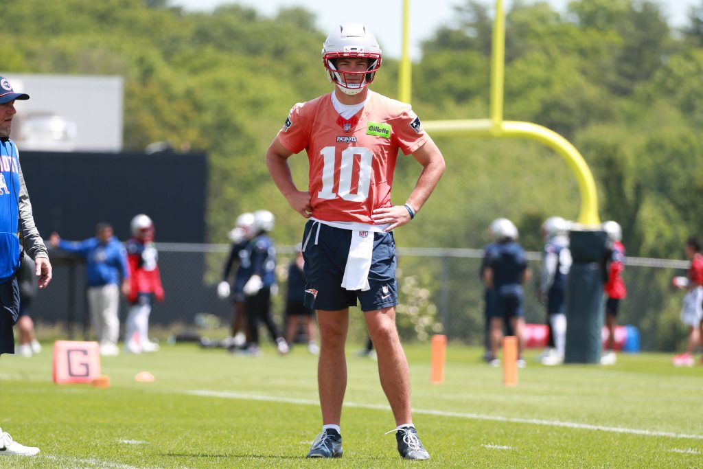 Drake Maye im Patriots-Trainingscamp – hier soll der nächste Schritt zur MVP-Saison beginnen.