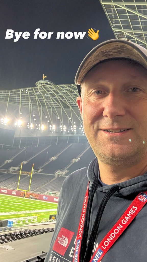 Bye for Now 22 Stunden Tottenham hautnah - ein NFL Klassentreffen rechtfertigt auch einen Aufenthalt ohne Schlaf.