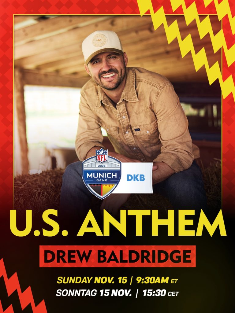 Country-Star Drew Baldridge bringt Nashville-Sound ins Stadion beim NFL Munich Game 2026 | Quelle: NFL