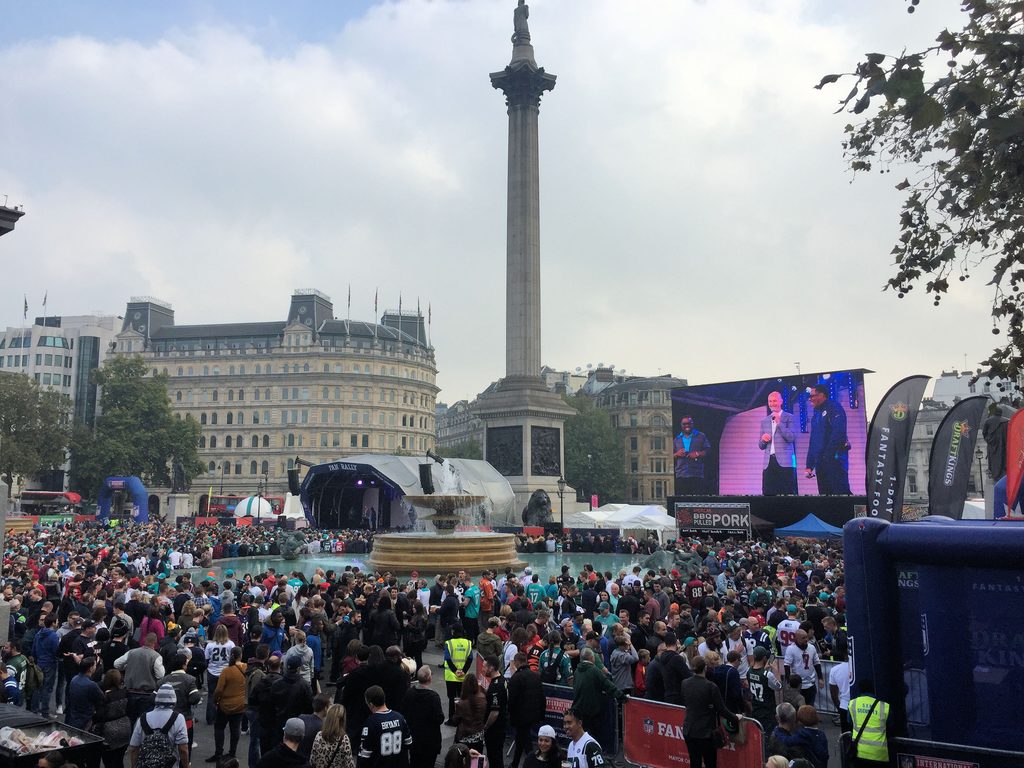 Die NFL Fan Experience vor einigen Jahren am Trafalgar Square.