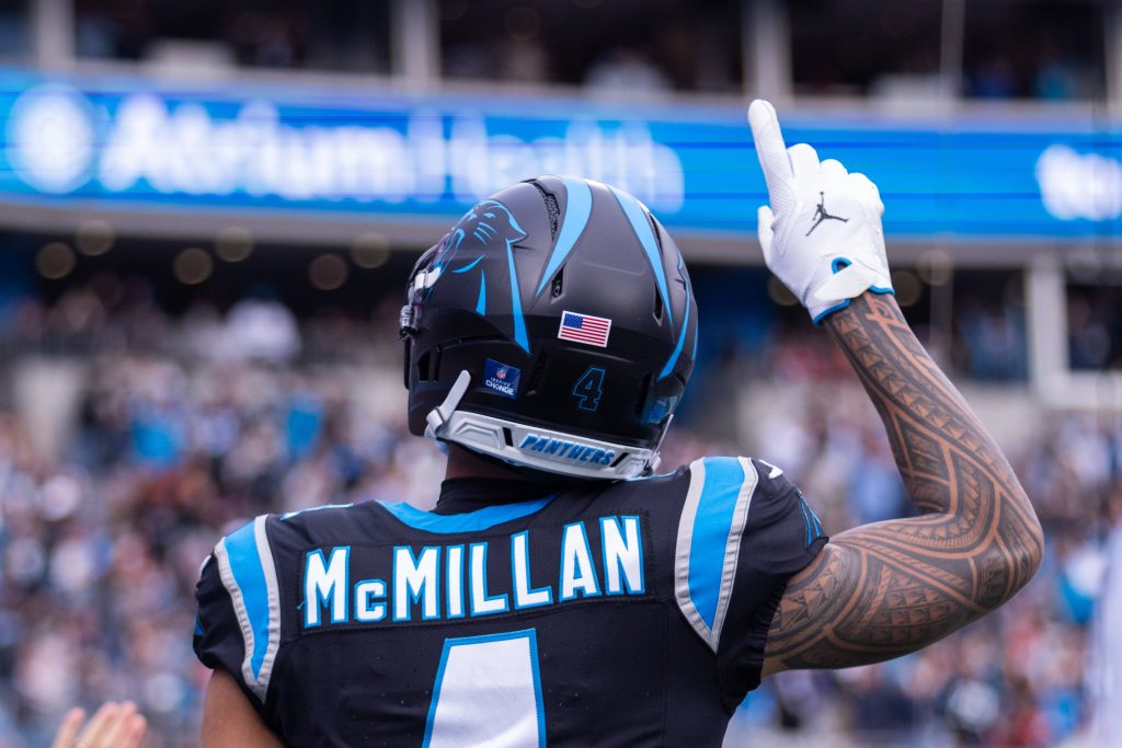 Tetairoa McMillan sorgte mit 45,2 Fantasy-Punkten für ungläubige Blicke bei den Managern. | Quelle: